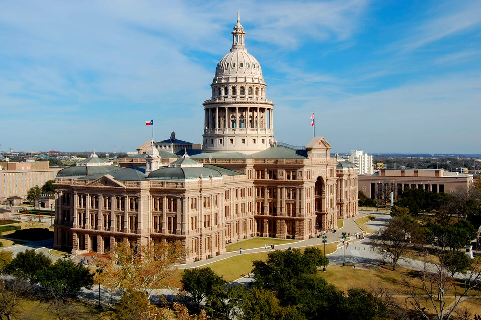 The Texas State Capitol in downtown Austin